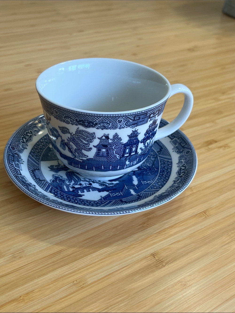 Blue Willow cup and saucer Johnson Bros